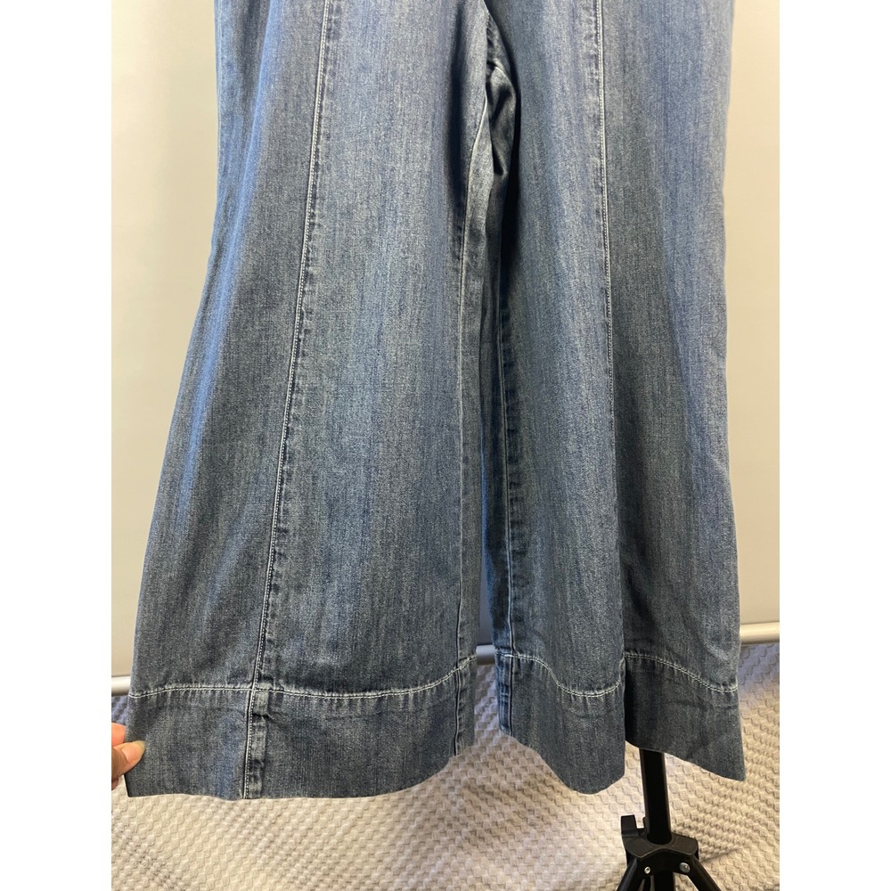Pilcro Chambray Femme Denim Halter Wide Leg Jumpsuit Retro Blue Women Size 8 - Picture 6 of 16